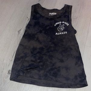 OshKosh black tye-due "Good Days Always" tank: Size 24 months
